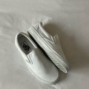 Vans Classic White Canvas Slip-Ons